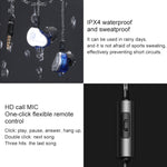 QKZ CK9 HiFi インイヤー4ユニットスポーツ音楽ヘッドホン