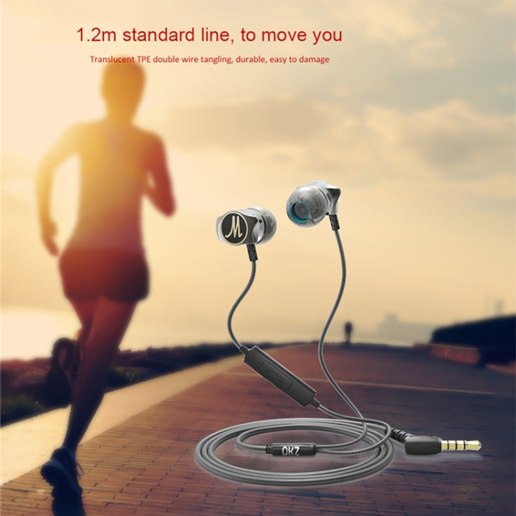 QKZ DM7 高品質インイヤーオールメタルスポーツ音楽ヘッドホン、ベーシックバージョン