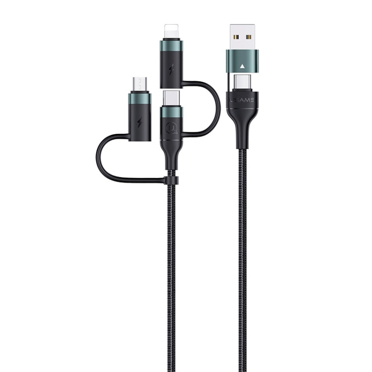 USAMS US-SJ547 U62 USB + Type-C / USB-C to Type-C / USB-C + 8ピン + マイクロ アルミ合金 PD急速充電データケーブル、長さ:1.2m