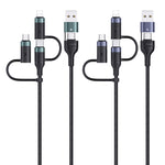 USAMS US-SJ547 U62 USB + Type-C / USB-C to Type-C / USB-C + 8ピン + マイクロ アルミ合金 PD急速充電データケーブル、長さ:1.2m