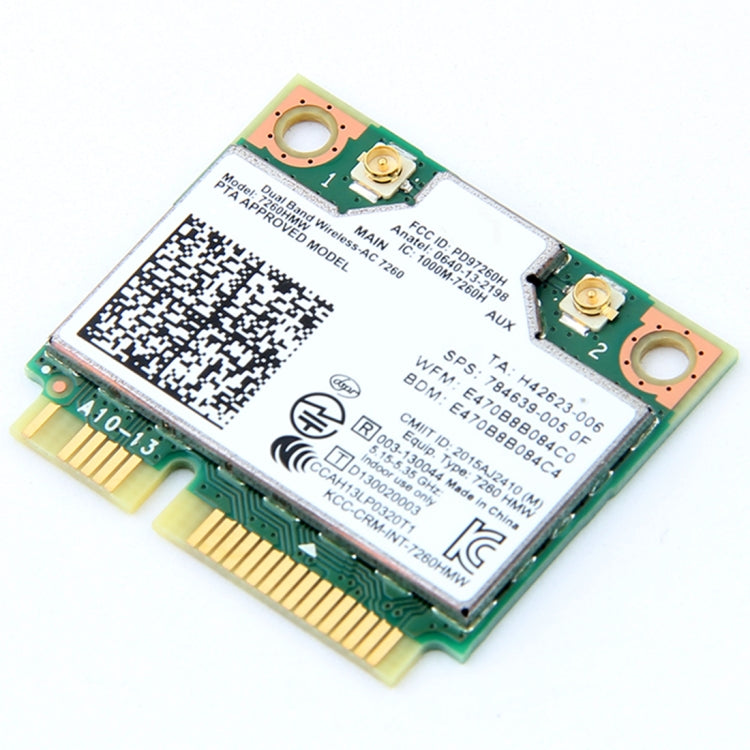 Intel 7260HMW Mini PCI-E用デュアルバンド無線WiFiカード 2.4G / 5Ghz WLAN Bluetooth 4.0 WiFiカード 802.11 ac / a / b / g / n, 7260HMW