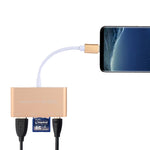 5-in-1 マイクロSD + SD + USB 3.0 + USB 2.0 + マイクロUSBポートからUSB-C / タイプC OTGコンボアダプターカードリーダー タブレット、スマートフォン、PC用、5-in-1（シルバー）、5-in-1（ゴールド）