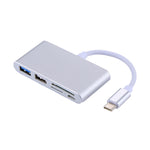 5-in-1 マイクロSD + SD + USB 3.0 + USB 2.0 + マイクロUSBポートからUSB-C / タイプC OTGコンボアダプターカードリーダー タブレット、スマートフォン、PC用、5-in-1（シルバー）、5-in-1（ゴールド）