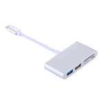 5-in-1 マイクロSD + SD + USB 3.0 + USB 2.0 + マイクロUSBポートからUSB-C / タイプC OTGコンボアダプターカードリーダー タブレット、スマートフォン、PC用、5-in-1（シルバー）、5-in-1（ゴールド）