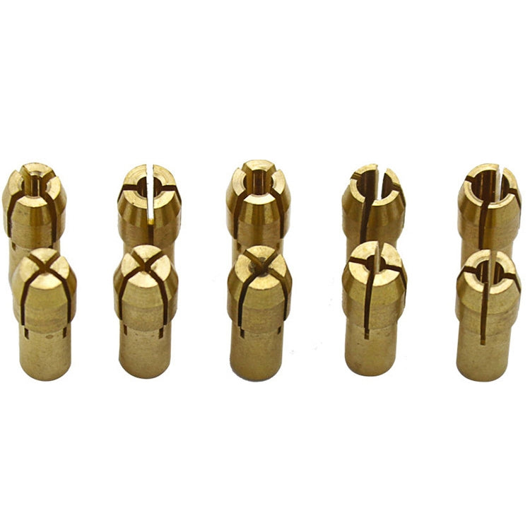 電動ミル用三つ爪銅クランプナット10in1、穴径：0.5-3.2mm、穴径：0.5-3.2mm