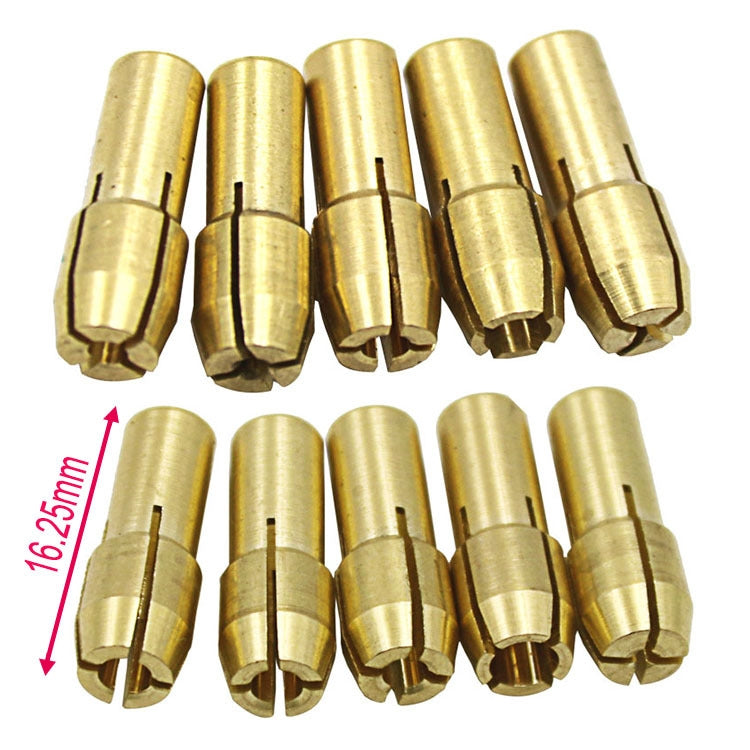 電動ミル用三つ爪銅クランプナット10in1、穴径：0.5-3.2mm、穴径：0.5-3.2mm