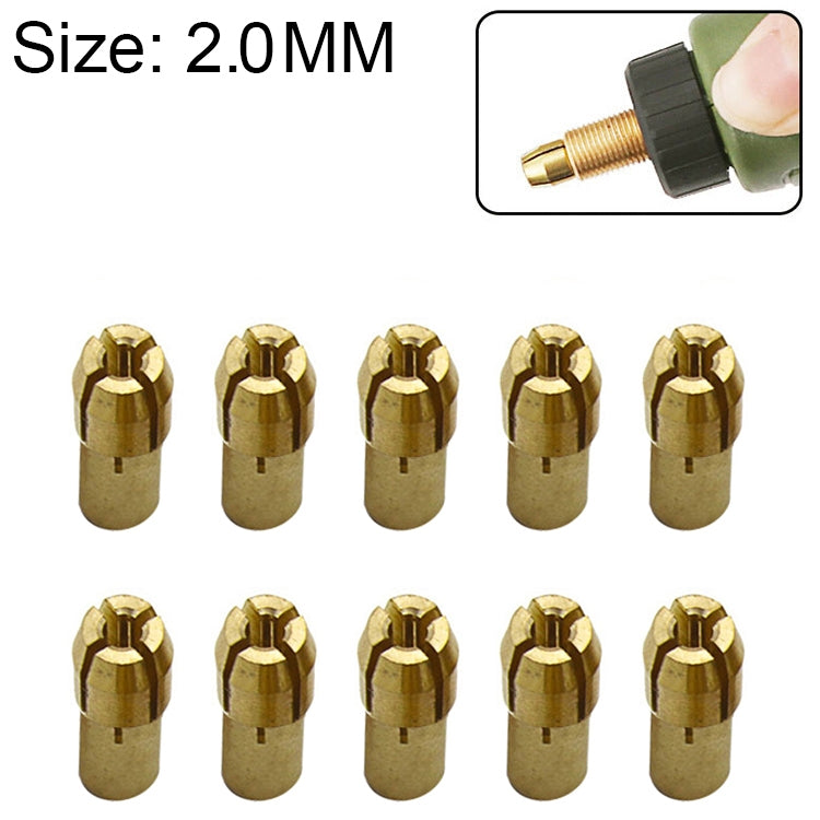 10点セット 三つ爪銅クランプナット 電動ミル用付属品、穴径: 2.0mm、穴径: 2.0mm