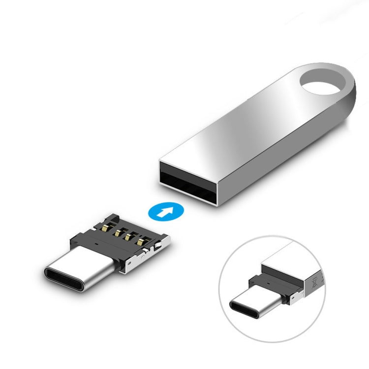 ミニ アルミ合金 USB-C / Type-C オス to USB メス OTGアダプターコネクター