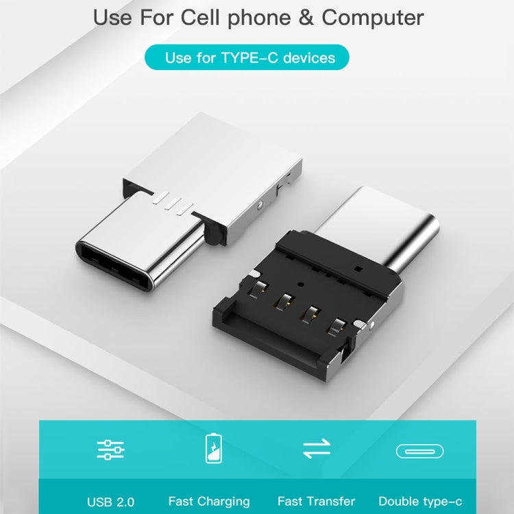 ミニ アルミ合金 USB-C / Type-C オス to USB メス OTGアダプターコネクター
