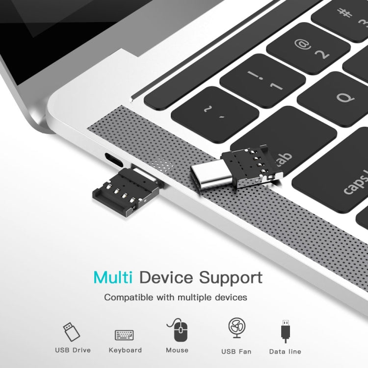 ミニ アルミ合金 USB-C / Type-C オス to USB メス OTGアダプターコネクター