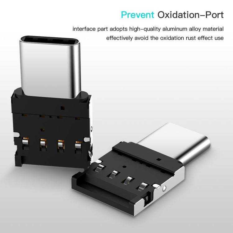ミニ アルミ合金 USB-C / Type-C オス to USB メス OTGアダプターコネクター