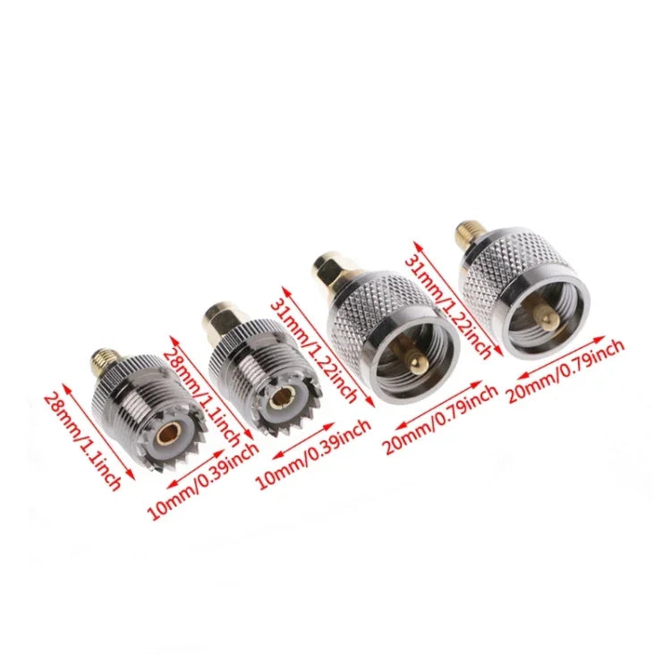 4個セット A13アダプターキット PL259 / SO239 から SMAオス / メスタイプ RFコネクター