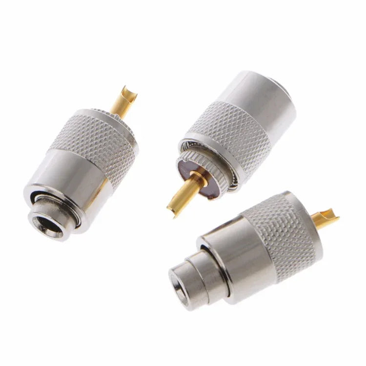 10個セット UHFコネクタープラグ PL-259オス RG8X同軸ケーブル用はんだ付け