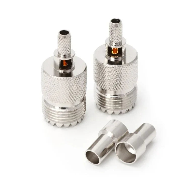 10セット UHF メスジャック 圧着 RF コネクタ 同軸アダプター 5mm RG58 RG142 / 3D-FB ケーブル用