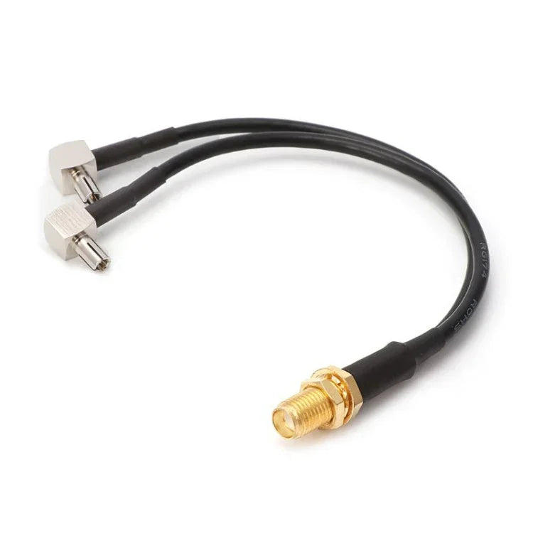 RG174 SMA メス から 2 x TS9 オス 接続ケーブル延長、長さ: 15cm、SMA メス から 2 x TS9 オス 15cm