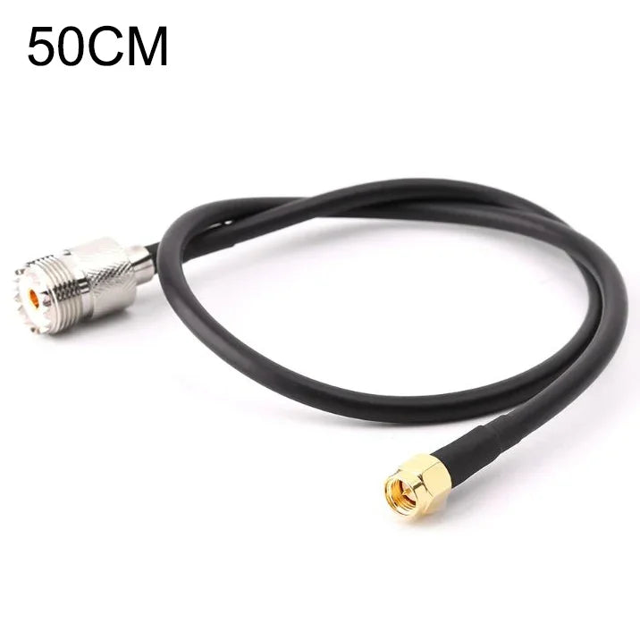 RG58 UHF メス to SMA オス 接続ケーブル、長さ：50cm、長さ：50cm
