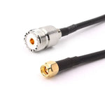 RG58 UHF メス to SMA オス 接続ケーブル、長さ：50cm、長さ：50cm
