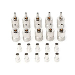 10 PCS UHF female jack coaxial adapter connectors in silver with crimped design, ideal for RF connections.