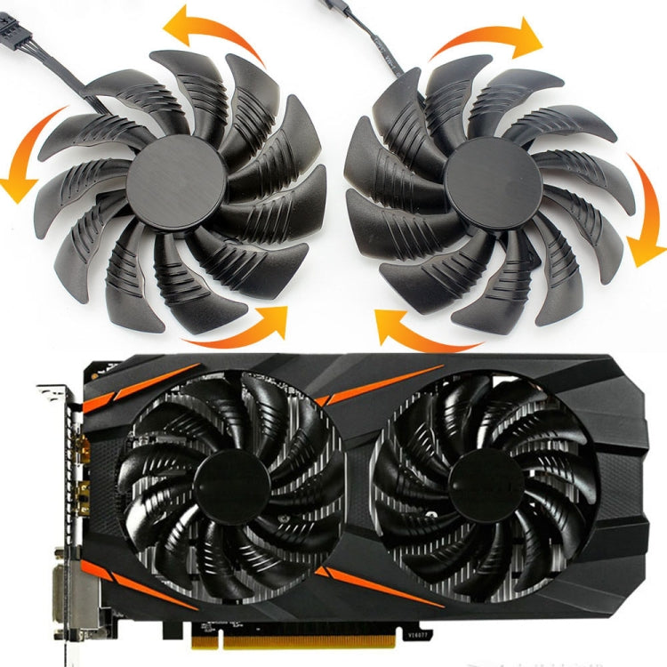 1ペア 88MM 4ピン コンピューター グラフィックスカード 冷却ファン Gigabyte GeForce GTX1060 1070 GTX1050ti GTX960 RX570 RX470用