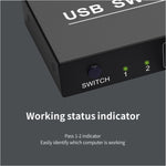 2x4 USBスイッチ 2ポート PC共有 4デバイス用 プリンター キーボード マウス モニター、2x4 USBスイッチ
