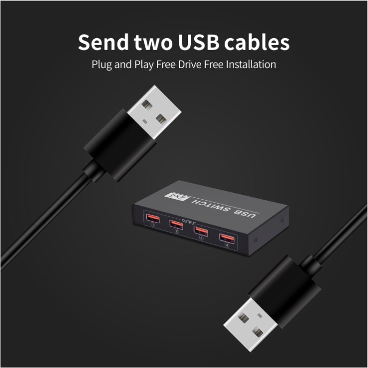 2x4 USBスイッチ 2ポート PC共有 4デバイス用 プリンター キーボード マウス モニター、2x4 USBスイッチ