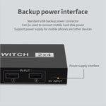 2x4 USBスイッチ 2ポート PC共有 4デバイス用 プリンター キーボード マウス モニター、2x4 USBスイッチ