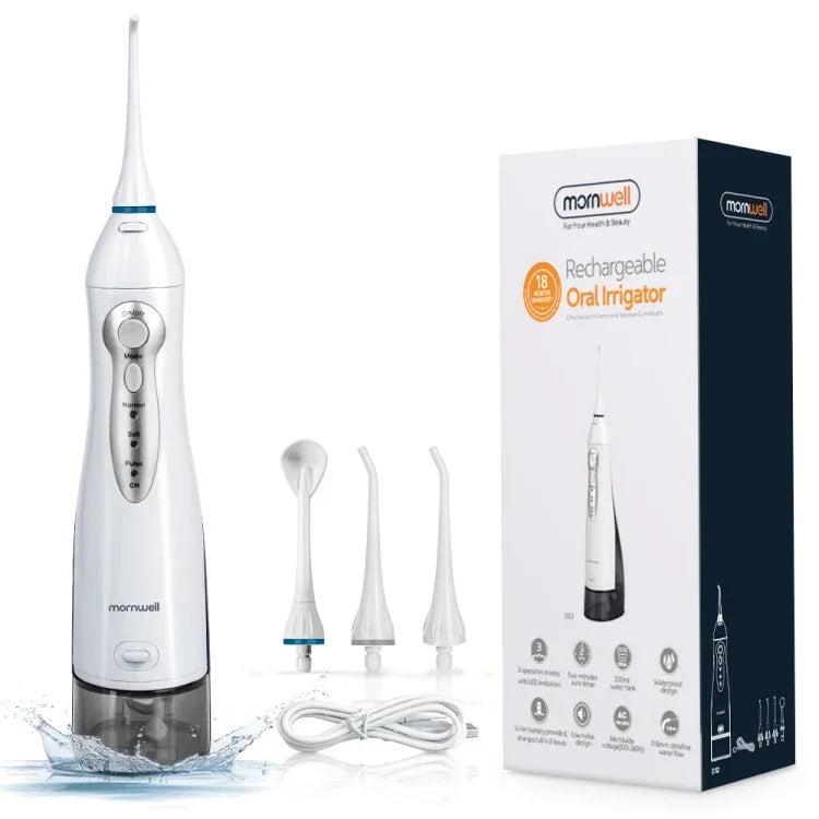 Mornwell D52 USB充電式防水口腔洗浄器 IPX7防水、D52