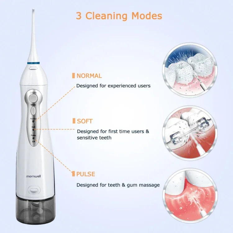 Mornwell D52 USB充電式防水口腔洗浄器 IPX7防水、D52