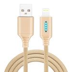 亜鉛合金製のインテリジェント自動電源オフ充電ケーブル Apple用発光データケーブル