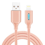 亜鉛合金製のインテリジェント自動電源オフ充電ケーブル Apple用発光データケーブル
