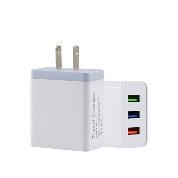 2A 3USB モバイルフォン旅行用充電器 USプラグ、ブラック、グレー、レッド、オレンジ、ブルー