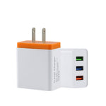 2A 3USB モバイルフォン旅行用充電器 USプラグ、ブラック、グレー、レッド、オレンジ、ブルー