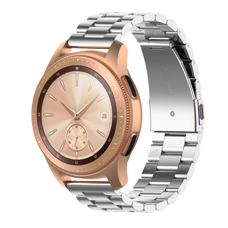 For Huami GTS/Galaxy Watch 42/40/44 Universal Three Beads Stainless Steel Watch Wrist Strap 20mm, Black, Gold, Rose Gold, Colourful, Silver