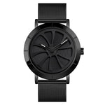 SKMEI 9204 Fashion Skeleton Rotating Dial Waterproof Business Mesh Belt Quartz Watch Men Watch