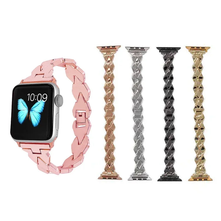 Apple Watch Series 5 & 4 44mm / 3 & 2 & 1 42mm ダイヤモンド ステンレススチールバンド、Apple Watch Series 5 & 4 44mm用