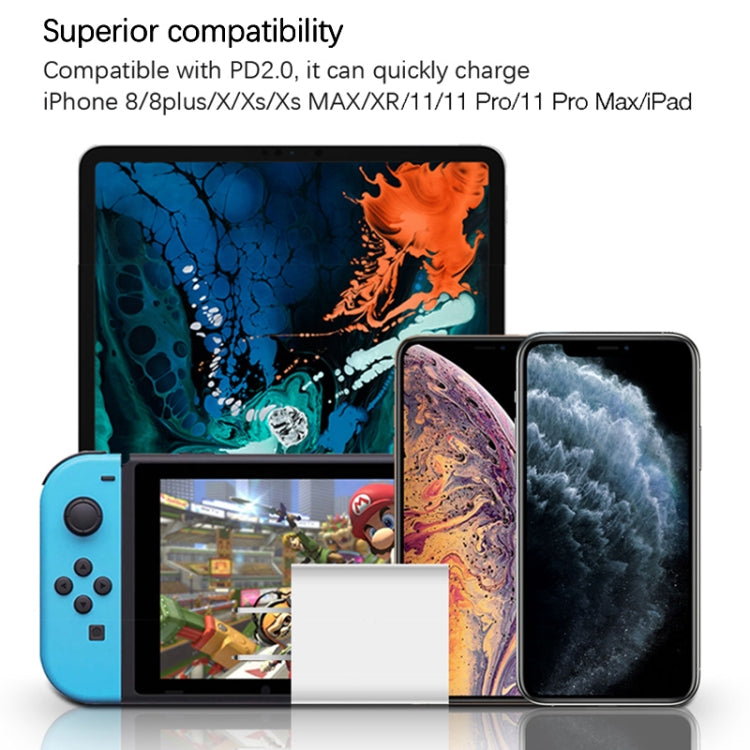 2イン1 シングルUSB-C / Type-Cポート トラベルチャージャー + 3A PD 3.0 USB-C / Type-C to USB-C / Type-C高速充電データケーブルセット、ケーブル長：2m、18W 2m