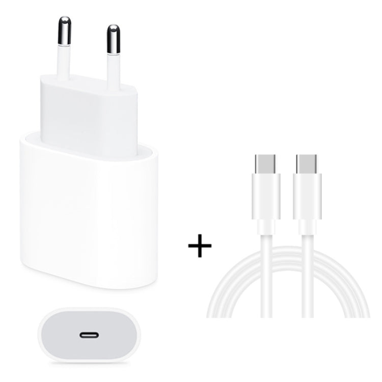 2イン1 シングルUSB-C / Type-Cポート トラベルチャージャー + 3A PD 3.0 USB-C / Type-C to USB-C / Type-C高速充電データケーブルセット、ケーブル長：2m、18W 2m
