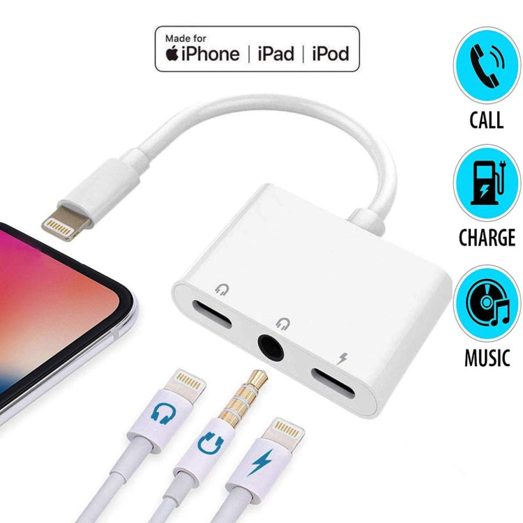 ZS-KL21820 3-in-1 8ピン から 8ピン充電ポート + 8ピンイヤホンジャック + 3.5mmイヤホンジャック イヤホンアダプター