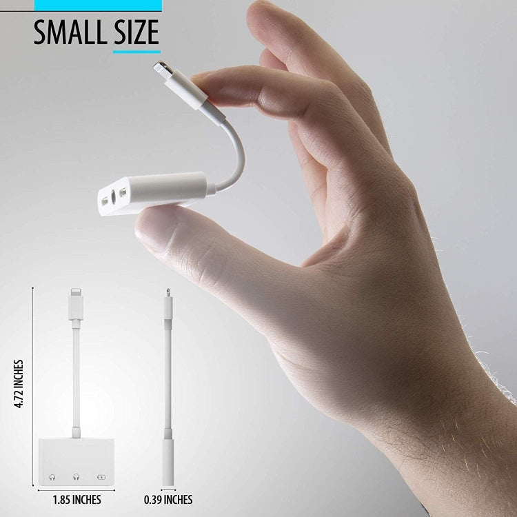 ZS-KL21820 3-in-1 8ピン から 8ピン充電ポート + 8ピンイヤホンジャック + 3.5mmイヤホンジャック イヤホンアダプター