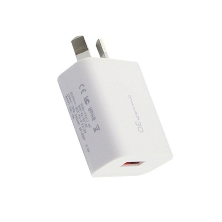 QC 3.0 18W 3A シングルUSBインターフェース充電器、AUプラグ