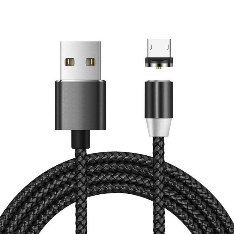 USB to Micro USB マグネットメタルコネクター ナイロン二色編みマグネット充電ケーブル、ケーブル長さ：1m、Micro USB