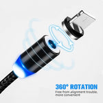 USB to Micro USB マグネットメタルコネクター ナイロン二色編みマグネット充電ケーブル、ケーブル長さ：1m、Micro USB