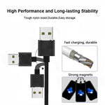 USB to Micro USB マグネットメタルコネクター ナイロン二色編みマグネット充電ケーブル、ケーブル長さ：1m、Micro USB