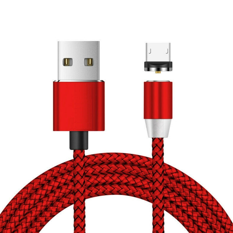 USB to Micro USB マグネットメタルコネクター ナイロン二色編みマグネット充電ケーブル、ケーブル長さ：1m、Micro USB