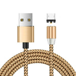 USB to Micro USB マグネットメタルコネクター ナイロン二色編みマグネット充電ケーブル、ケーブル長さ：1m、Micro USB