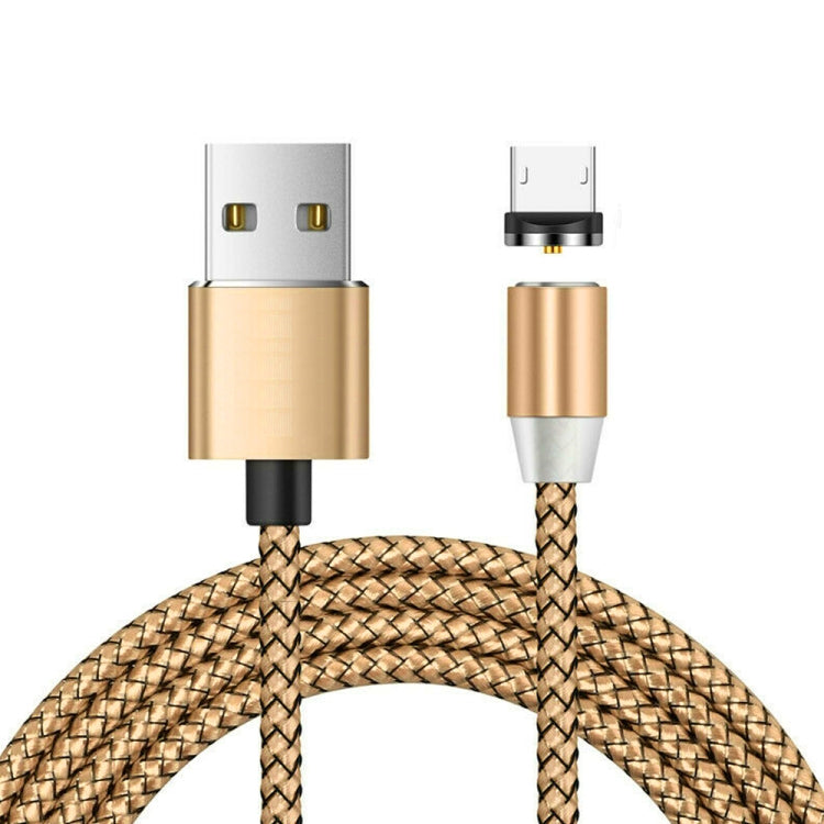 USB to Micro USB マグネットメタルコネクター ナイロン二色編みマグネット充電ケーブル、ケーブル長さ：1m、Micro USB