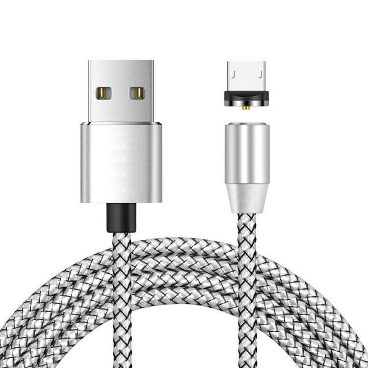 USB to Micro USB マグネットメタルコネクター ナイロン二色編みマグネット充電ケーブル、ケーブル長さ：1m、Micro USB