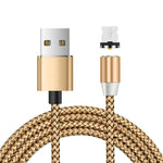 USB to 8ピン マグネットメタルコネクター ナイロン二色編みマグネットデータケーブル、ケーブル長さ：1m、8ピン