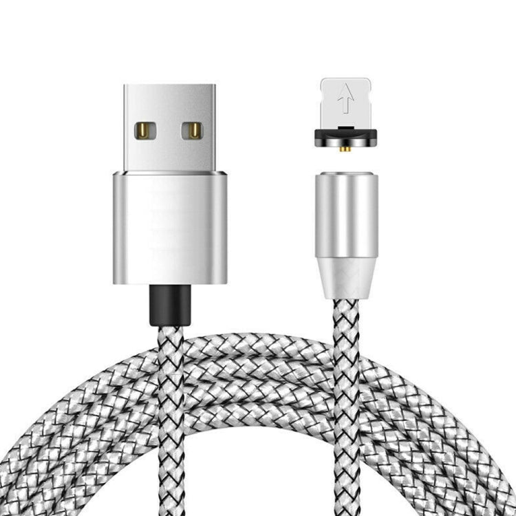 USB to 8ピン マグネットメタルコネクター ナイロン二色編みマグネットデータケーブル、ケーブル長さ：1m、8ピン