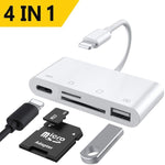 ZS-S1827 4-in-1 SDカード + TFカード + 8ピン充電 + USBインターフェース から 8ピンインターフェース カメラリーダーアダプター 全iOSシステム対応